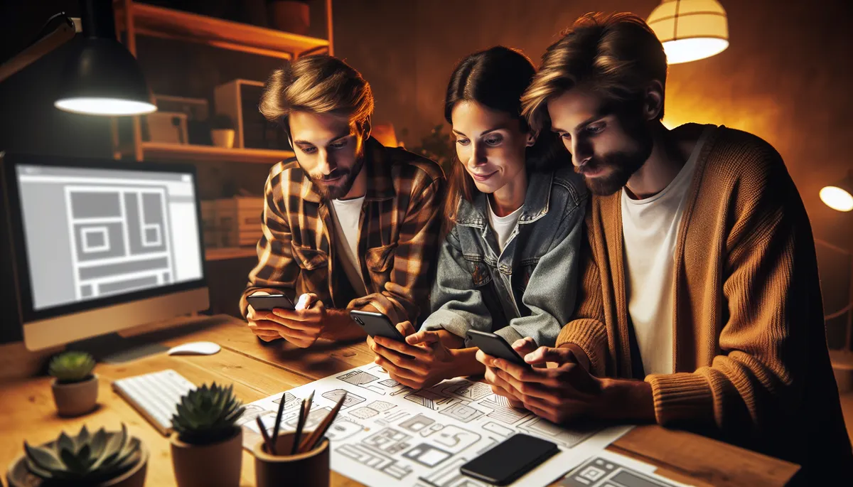 Online Gamers Play On Their Phones